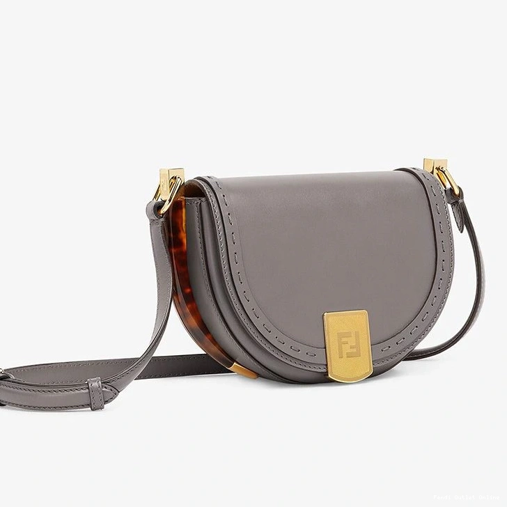 Cheap Grey Calf In Fendi Bag ROMA Moonlight Leather Logo 0725